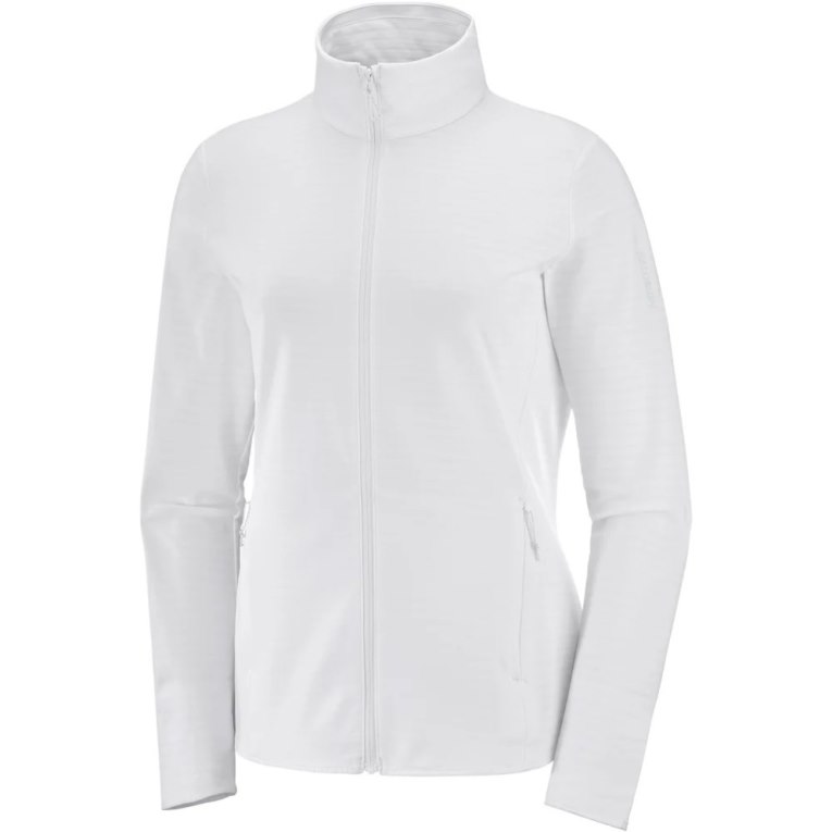 Dámské Bundy Salomon Essential Lightwarm Full Zip Bílé | CZ 25CPXTW